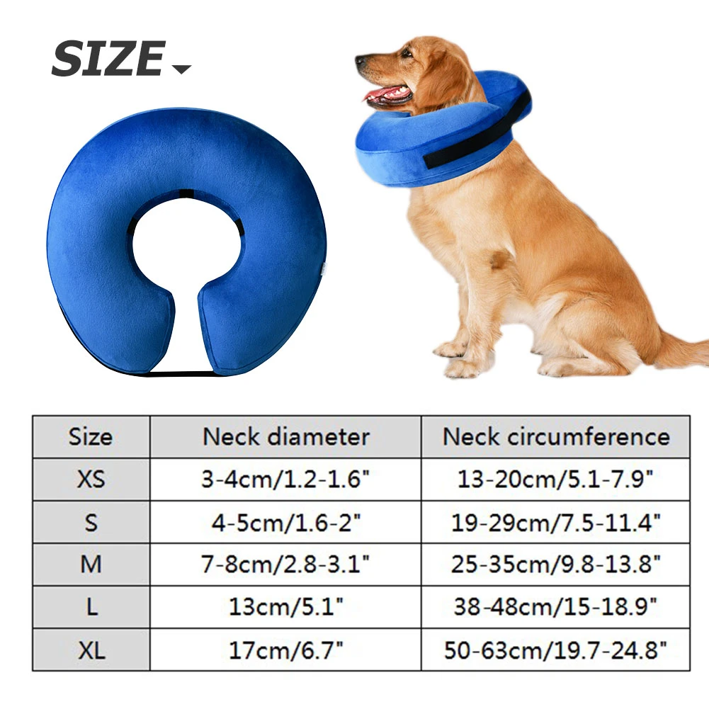 Inflatable pet surgical collar